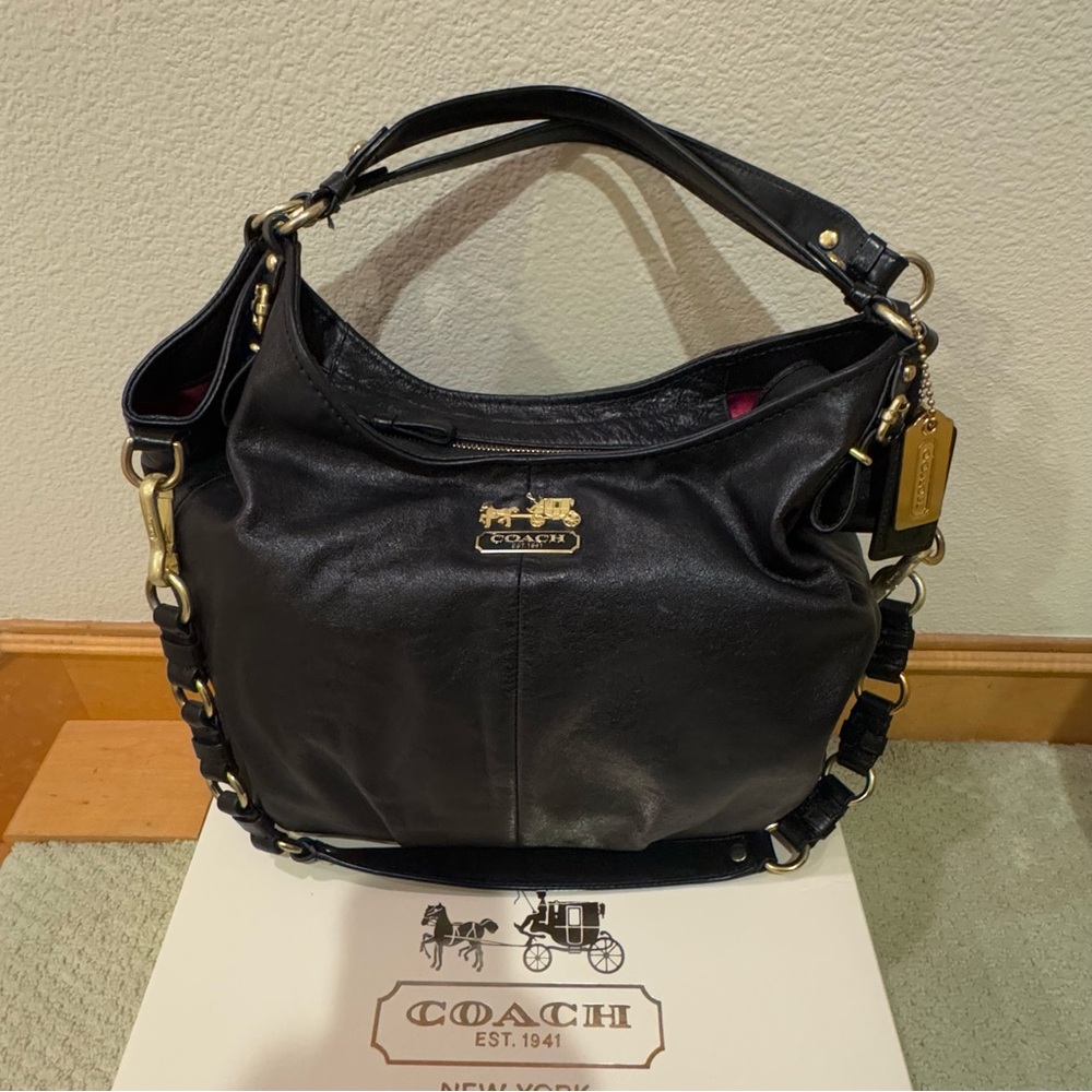 Authentic Coach Black Madison Shoulder Bag